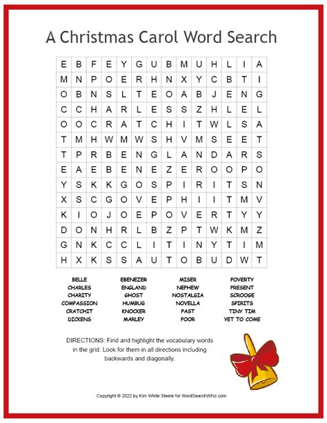 Christmas Word Search Printable 4: Christmas Carols