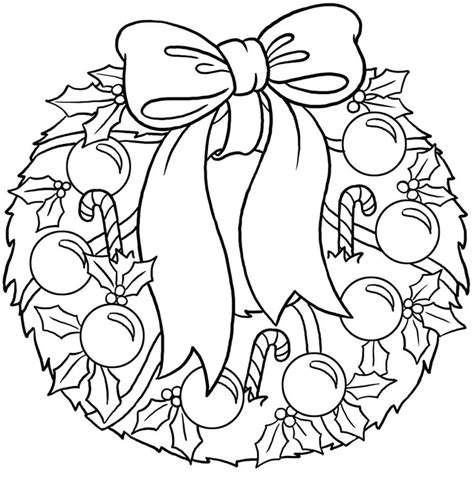 Christmas Wreath Coloring Pages