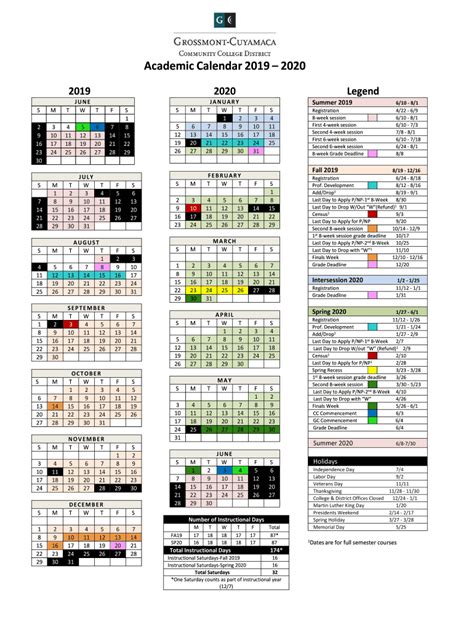 Citrus College Calendar