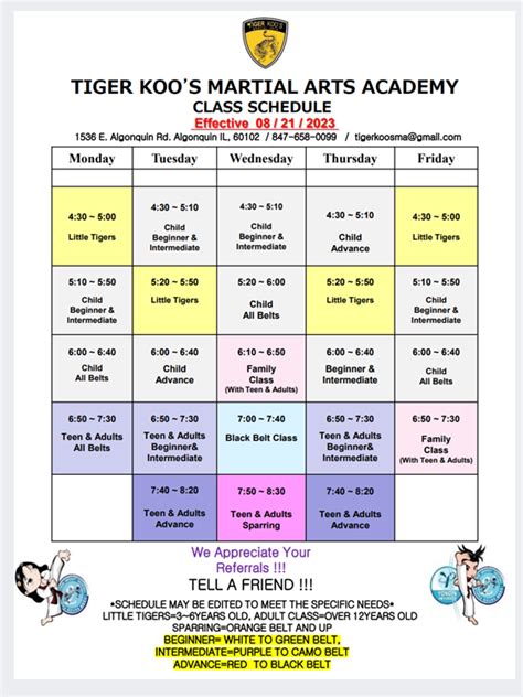 Class Schedule