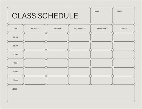 Class Schedule Organization