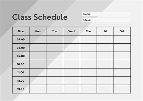 Class Schedule Template