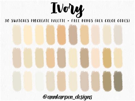 Classic ivory color palette