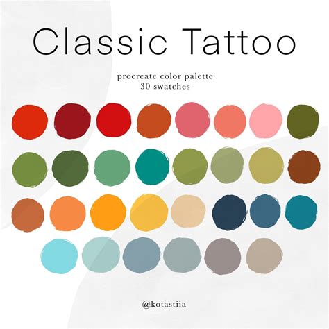 Classic tattoo colors