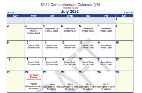 Cleveland Metro School District Calendar Events