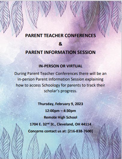 Cleveland Metro School District Calendar Parent-Teacher Conferences