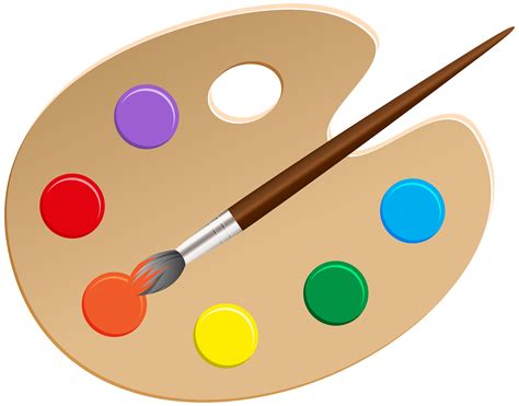 Clipart art palette with illustrations