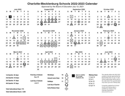 CMS Schools Calendar Structure