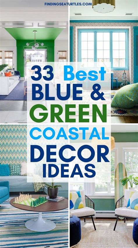 Coastal blues and greens color palette