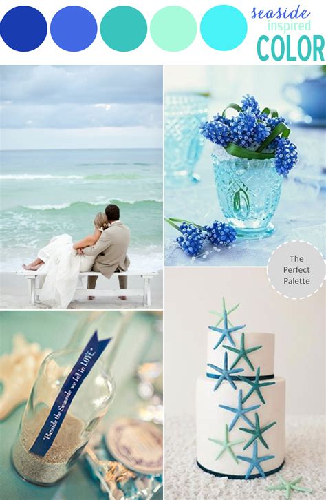 Coastal wedding palette with navy blue and white hues