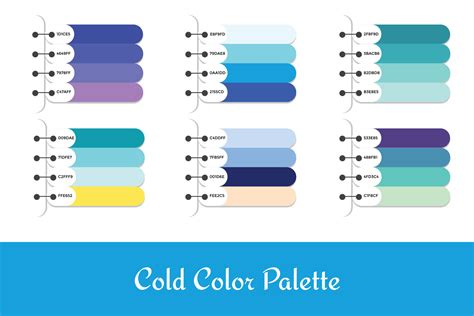 A beautiful cold colour palette featuring shades of blue and purple