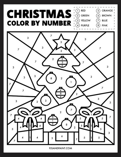 Color by number printables holiday themes