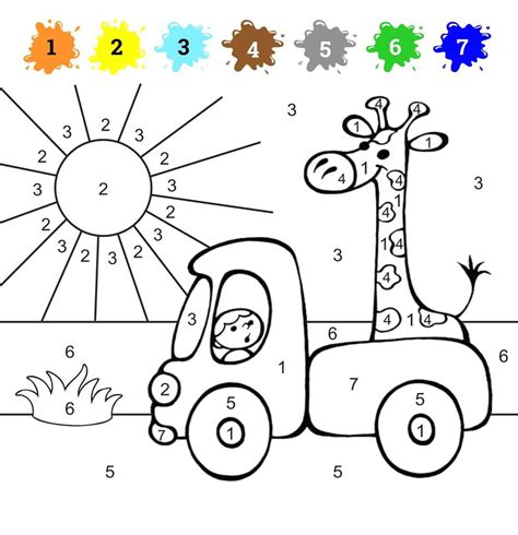 Color by Number Sheets for Kids