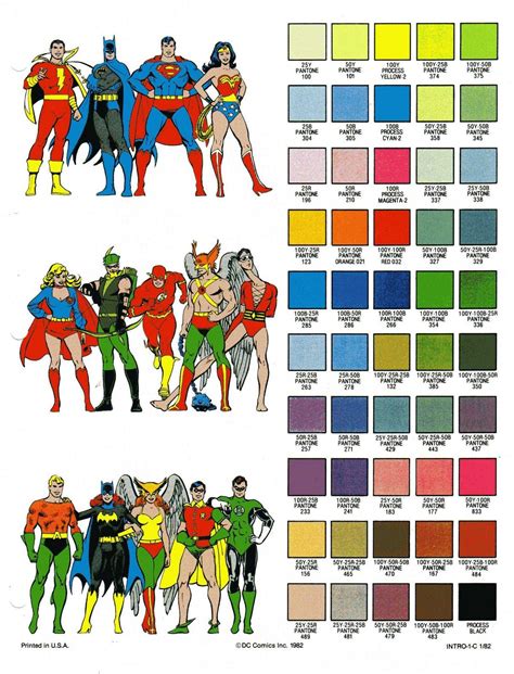 Color Palette for Comic Book Characters