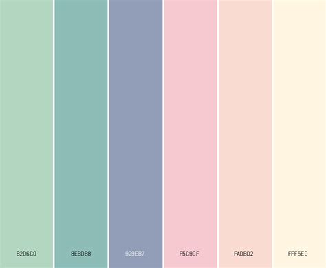 Color palettes for relaxation and calmness