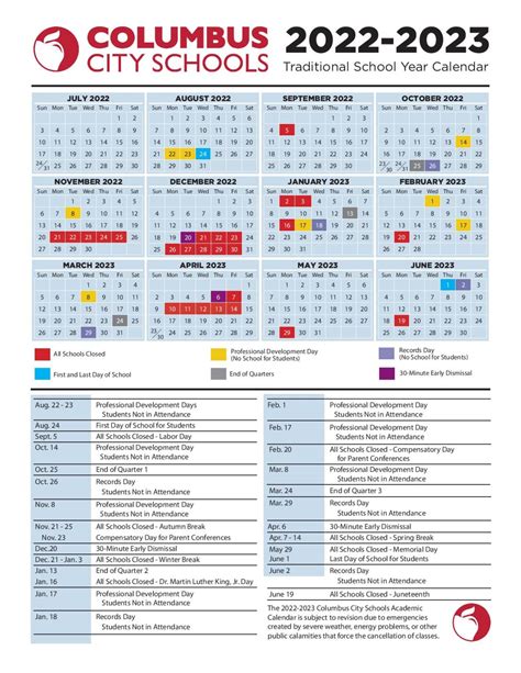 Columbus City Schools Calendar Access