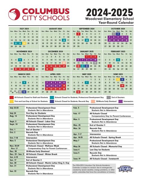 Columbus City Schools Calendar Benefits