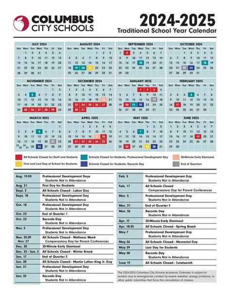 Columbus Schools Calendar Benefits