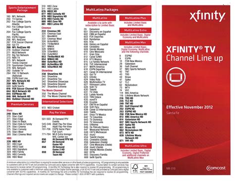 Comcast Xfinity Channel Lineup