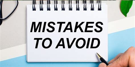 Common mistakes to avoid