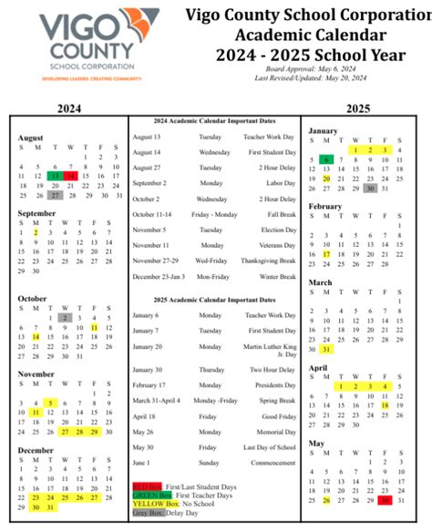 Communicating VCSC Calendar