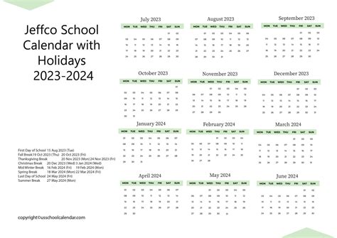 Communicating with Jeffco School Calendar