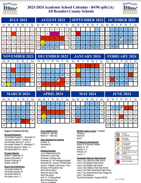 Communicating with Others Using the Beaufort County Schools Calendar