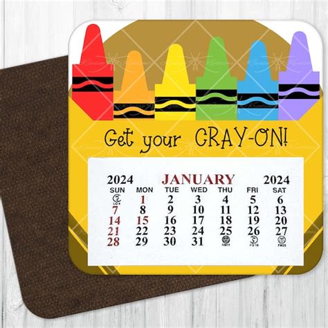 Compact Magnetic Fridge Calendar