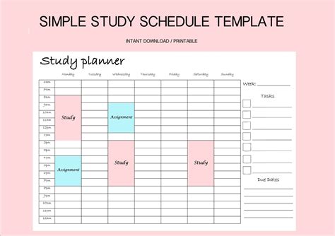 CompTIA A+ study schedule template