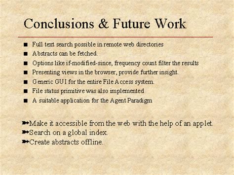 Conclusion and Future Developments