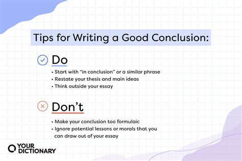 Conclusion Calendar Tips