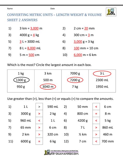 Conversion Answers 5