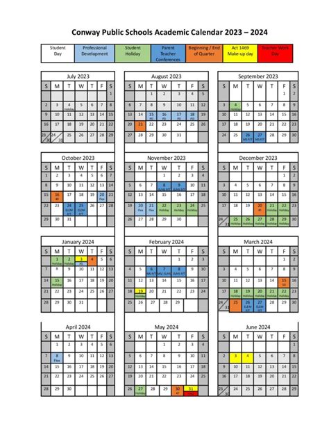 Conway Public Schools Calendar