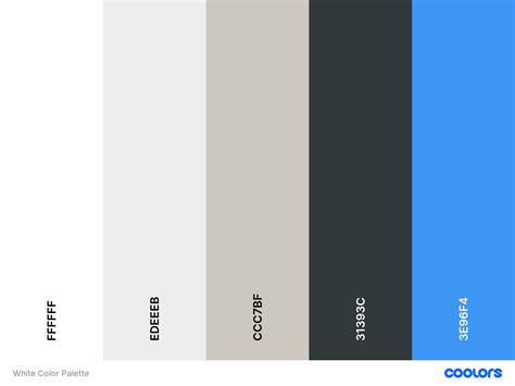 Cool White Colour Palette