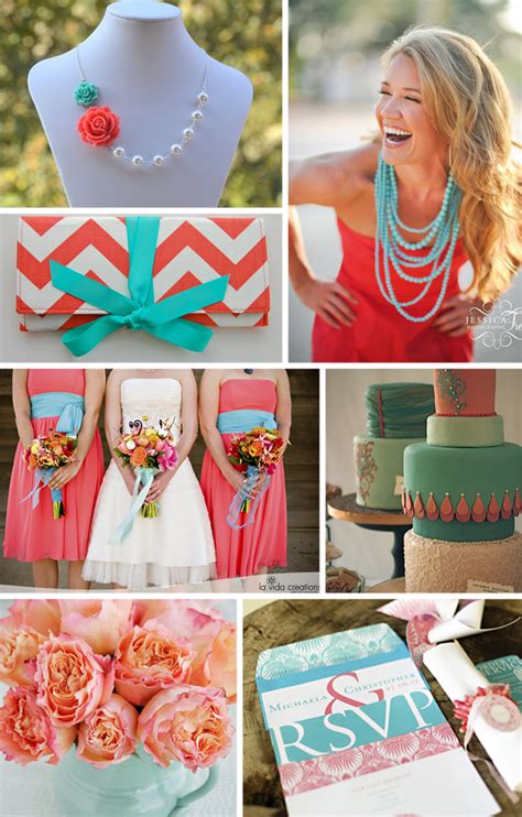 Coral and turquoise color combination