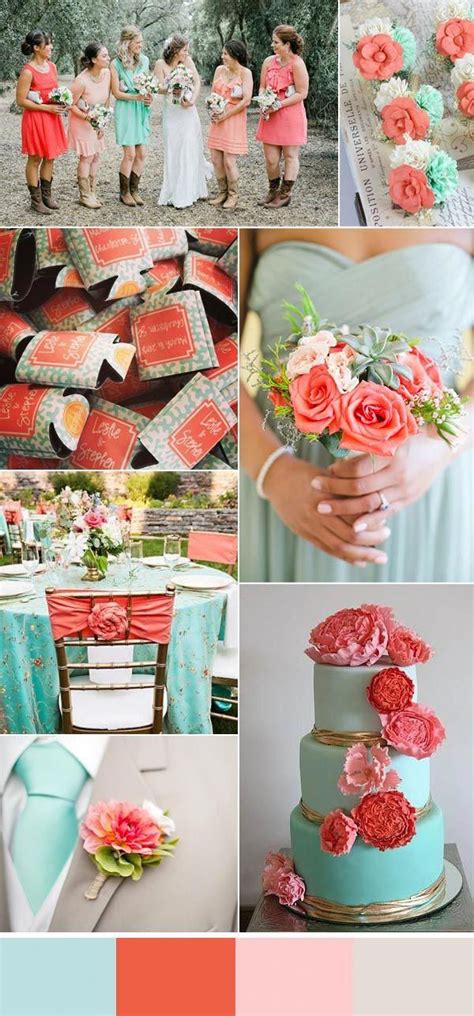 Coral blue wedding palette with royal blue and lime green accents