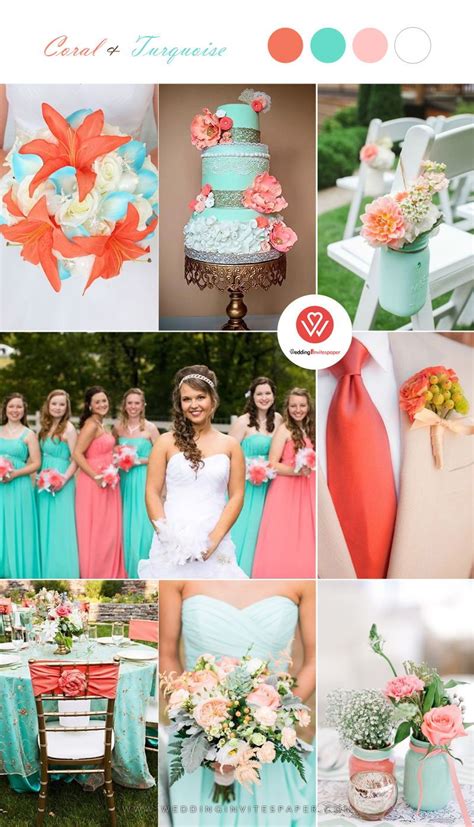 Bold coral and turquoise color palette