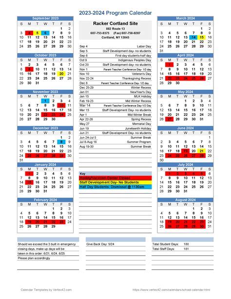 Cortland Academic Calendar Image 2