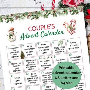 Couples Advent Calendar Templates