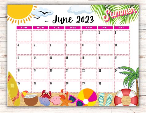 Create June Calendar Image