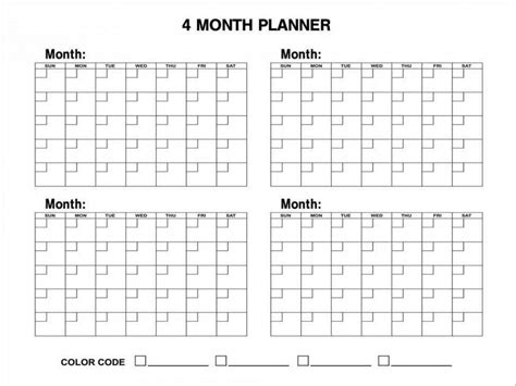 Creating a 6 Month Calendar Template