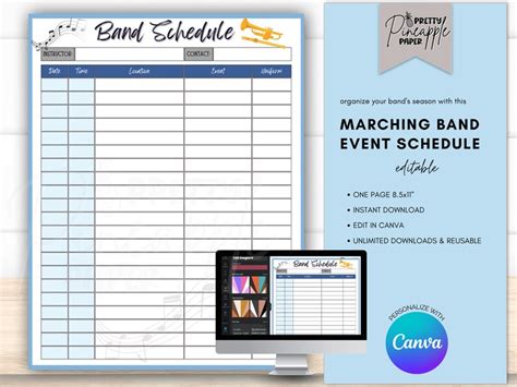 Creating a band calendar