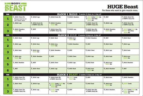 Creating a Beast Body Calendar Guide