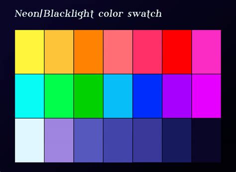 Creating Blacklight Color Palette