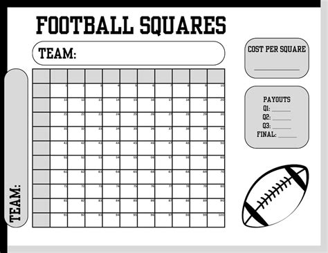 Creating Football Squares Template Steps