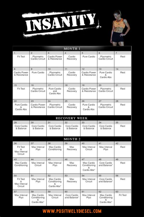 Steps to Create an Insanity Calendar