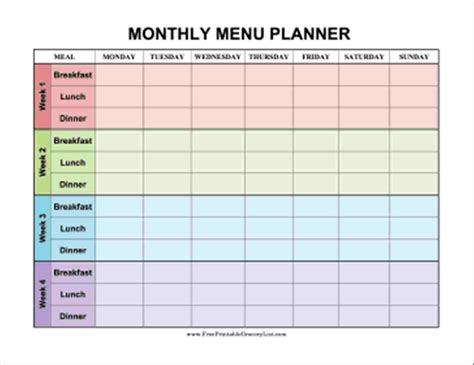 Creating a Lunch Calendar