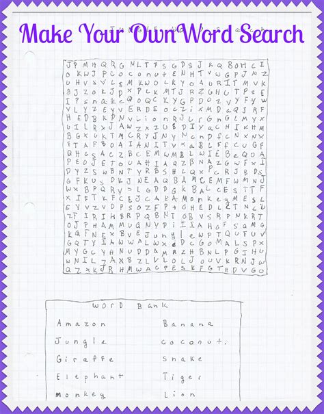 Creating Your Own Word Search Puzzles