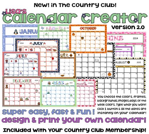 Creating Your Own Calendar School Clipart Images