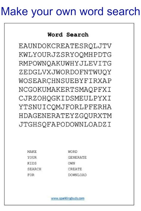 Creating Your Own Word Find Puzzles